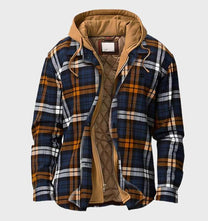 Warm Men&#39;s Jacket With Pattern And Hood