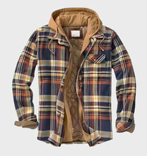 Warm Men&#39;s Jacket With Pattern And Hood