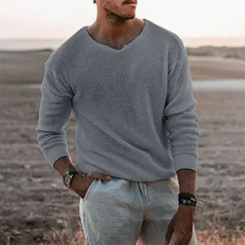 Warm Men&#39;s Long Sleeve Knit Pullover Sweater