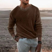Warm Men&#39;s Long Sleeve Knit Pullover Sweater