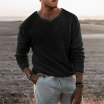 Warm Men&#39;s Long Sleeve Knit Pullover Sweater