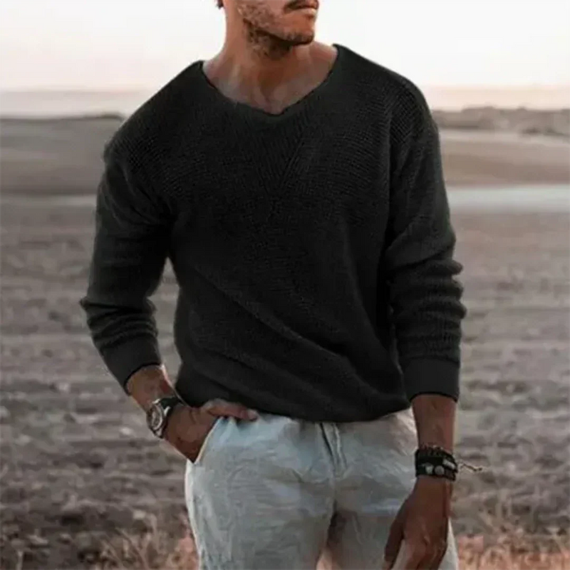 Warm Men&#39;s Long Sleeve Knit Pullover Sweater