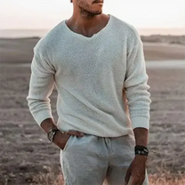 Warm Men&#39;s Long Sleeve Knit Pullover Sweater