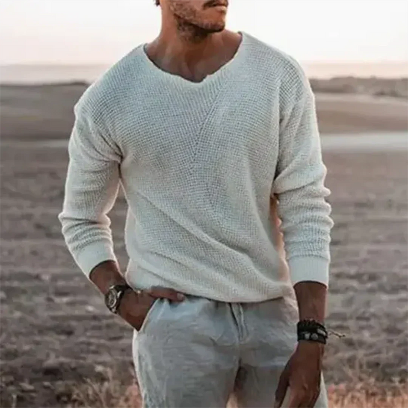 Warm Men&#39;s Long Sleeve Knit Pullover Sweater