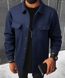 Warm Men&#39;s Shirt With Pockets For Autumn And Winter