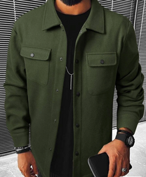 Warm Men&#39;s Shirt With Pockets For Autumn And Winter