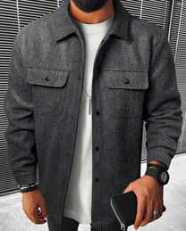 Warm Men&#39;s Shirt With Pockets For Autumn And Winter
