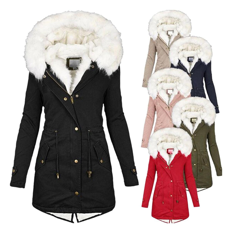 Warm Women&#39;s Winter Jacket With Fleece Lining And Waterproof Features