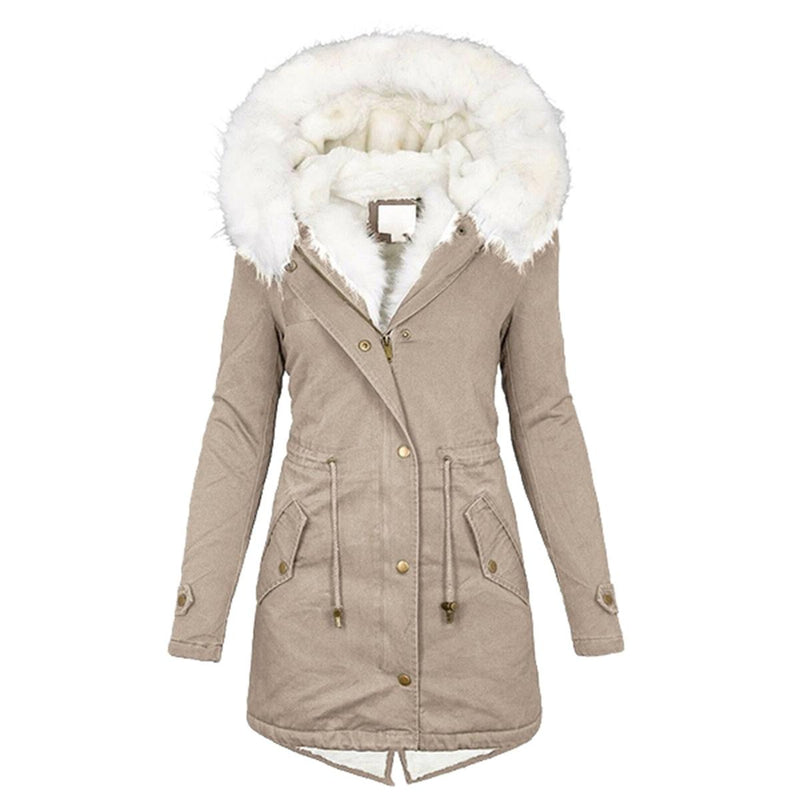 Warm Women&#39;s Winter Jacket With Fleece Lining And Waterproof Features