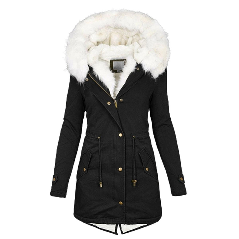 Warm Women&#39;s Winter Jacket With Fleece Lining And Waterproof Features