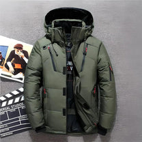 Water-Repellent Insulated Winter Jacket With Hood