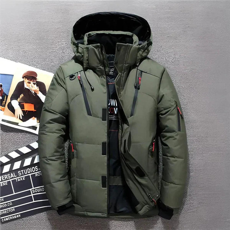 Water-Repellent Insulated Winter Jacket With Hood