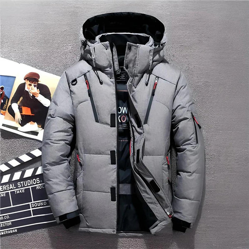 Water-Repellent Insulated Winter Jacket With Hood