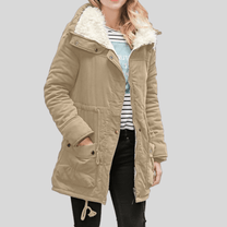 Water-Resistant Hooded Parka Jacket With Plush Lining