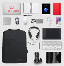Water-Resistant Laptop Backpack With USB Charging Port