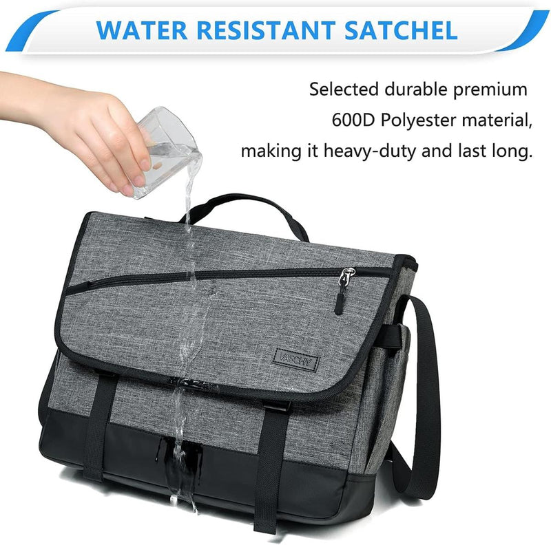 Water-Resistant Laptop Messenger Bag With Adjustable Strap