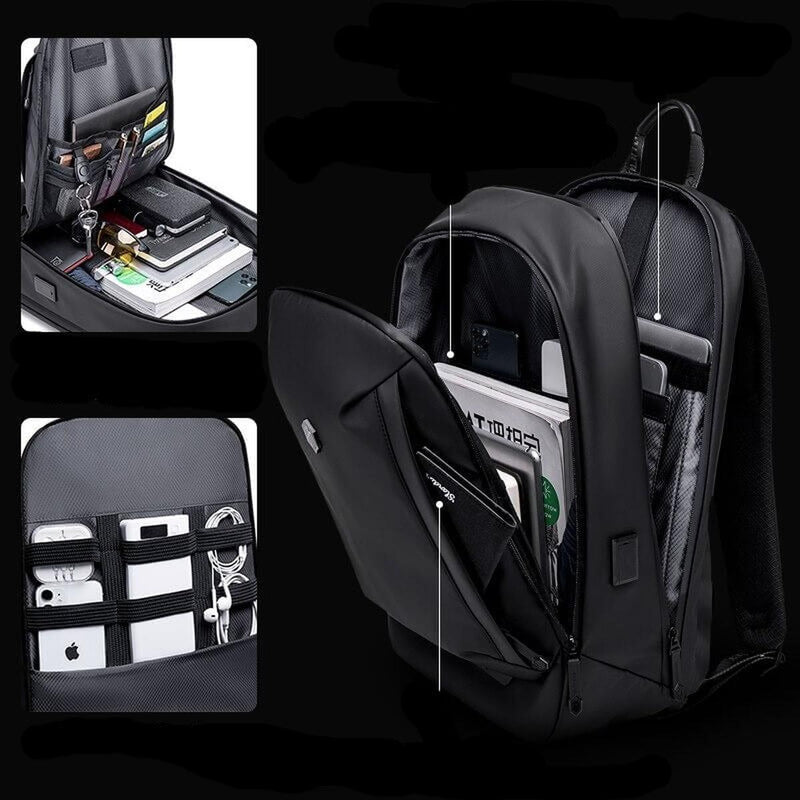 Water-Resistant Multi-Compartment Backpack For Outdoor And Travel