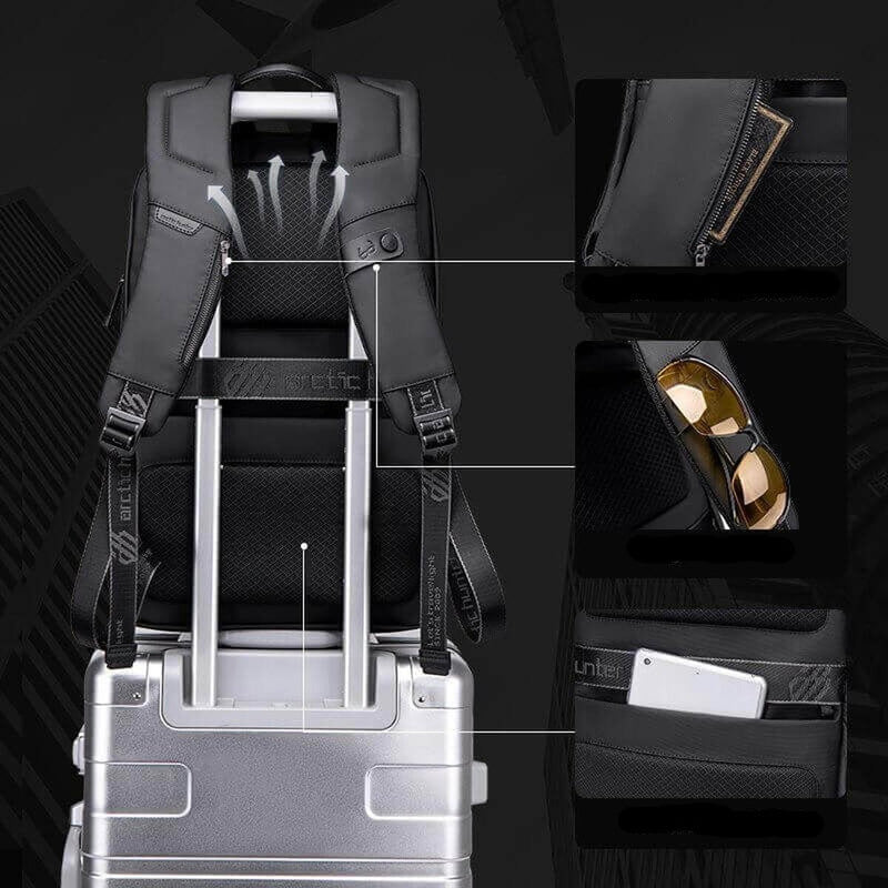 Water-Resistant Multi-Compartment Backpack For Outdoor And Travel