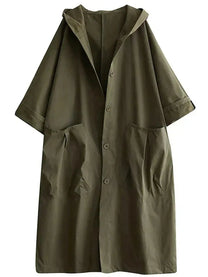 Water-Resistant Oversized Hooded Trench Coat