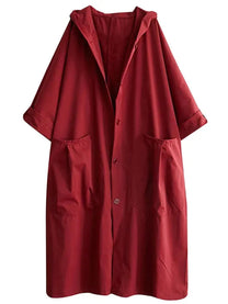 Water-Resistant Oversized Hooded Trench Coat