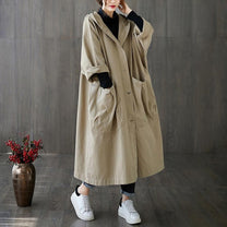Water-Resistant Oversized Hooded Trench Coat
