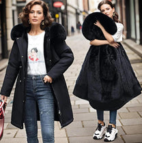 Water-Resistant Quilted Coat With Faux Fur Hood