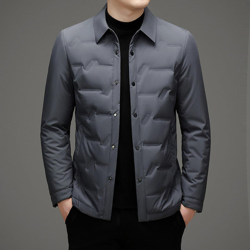 Water-Resistant Quilted Down Jacket For Men