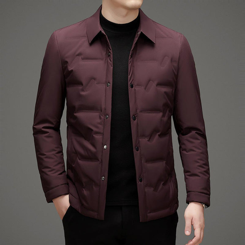 Water-Resistant Quilted Down Jacket For Men