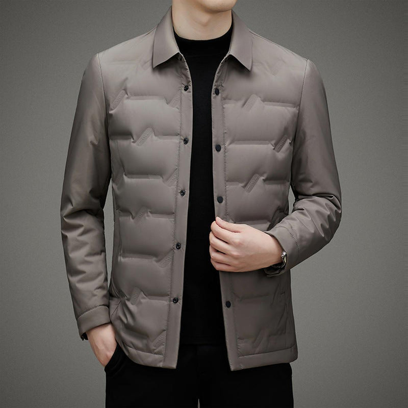 Water-Resistant Quilted Down Jacket For Men