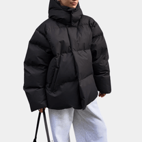 Water-Resistant Quilted Oversized Hooded Jacket
