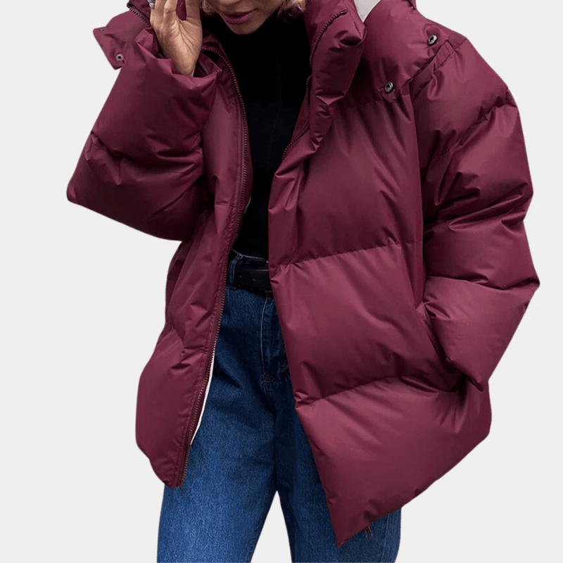 Water-Resistant Quilted Oversized Hooded Jacket