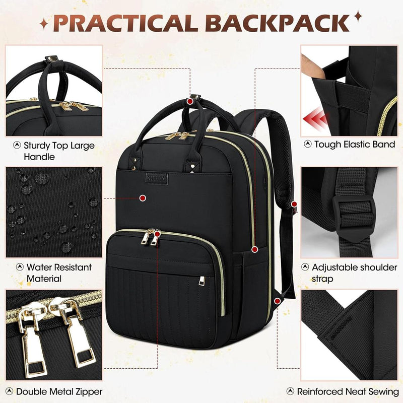 Water-Resistant Travel Laptop Backpack With Multiple Compartments