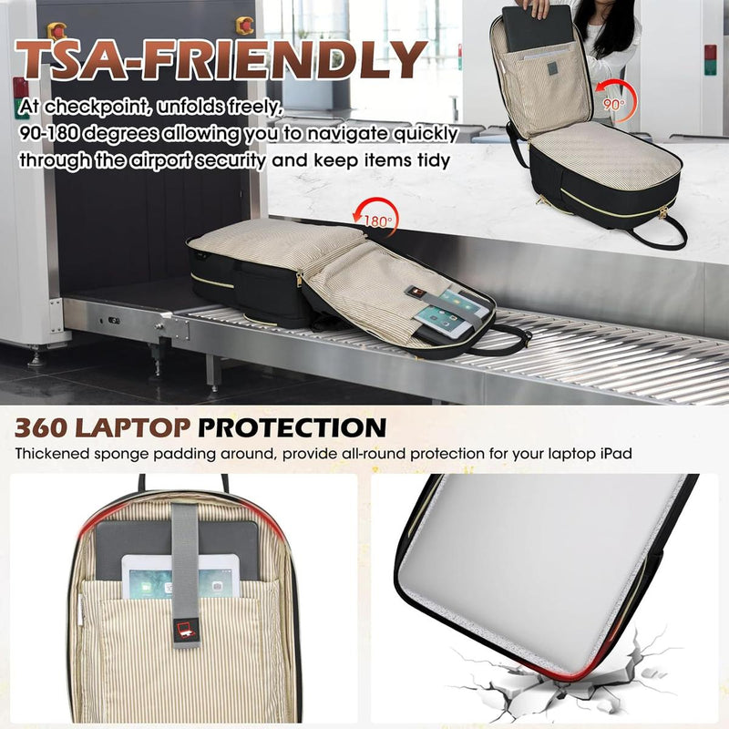 Water-Resistant Travel Laptop Backpack With Multiple Compartments