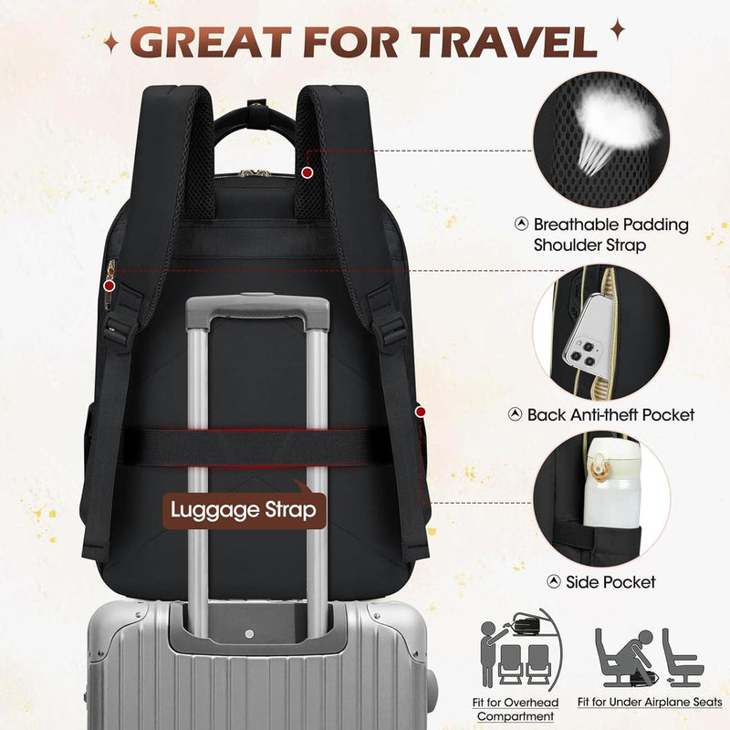 Water-Resistant Travel Laptop Backpack With Multiple Compartments