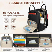 Water-Resistant Travel Laptop Backpack With Multiple Compartments