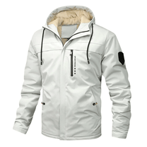 Water-Resistant Windproof Jacket With Fleece-Lined Hood