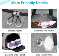 Waterproof 30L Sports Duffel Bag With Shoe Compartment And Wet Pocket