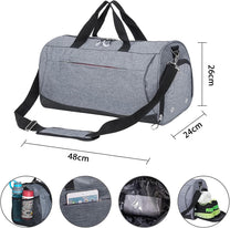 Waterproof 30L Sports Duffel Bag With Shoe Compartment And Wet Pocket