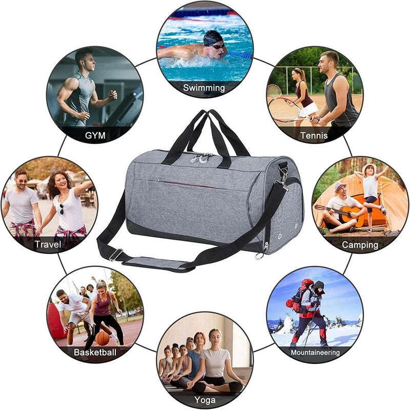 Waterproof 30L Sports Duffel Bag With Shoe Compartment And Wet Pocket