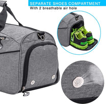 Waterproof 35L Sports Bag With Shoe Compartment And Wet Pocket