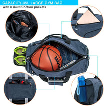 Waterproof 35L Sports Bag With Shoe Compartment And Wet Pocket