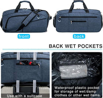 Waterproof 35L Sports Bag With Shoe Compartment And Wet Pocket