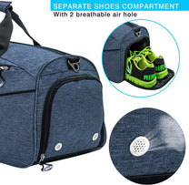 Waterproof 35L Sports Bag With Shoe Compartment And Wet Pocket