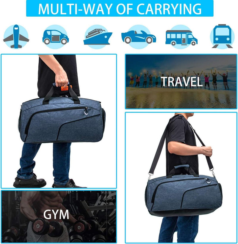 Waterproof 35L Sports Bag With Shoe Compartment And Wet Pocket