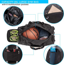 Waterproof 35L Sports Bag With Shoe Compartment And Wet Pocket