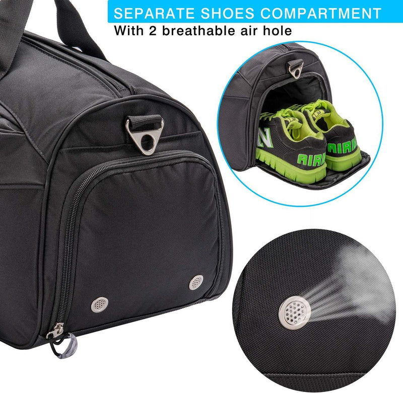 Waterproof 35L Sports Bag With Shoe Compartment And Wet Pocket