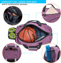 Waterproof 35L Sports Bag With Shoe Compartment And Wet Pocket