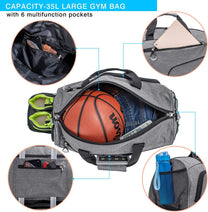 Waterproof 35L Sports Bag With Shoe Compartment And Wet Pocket