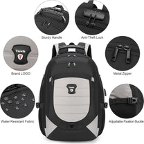 Waterproof Anti-Theft Laptop Backpack With USB Port For 17.3&quot; Laptops