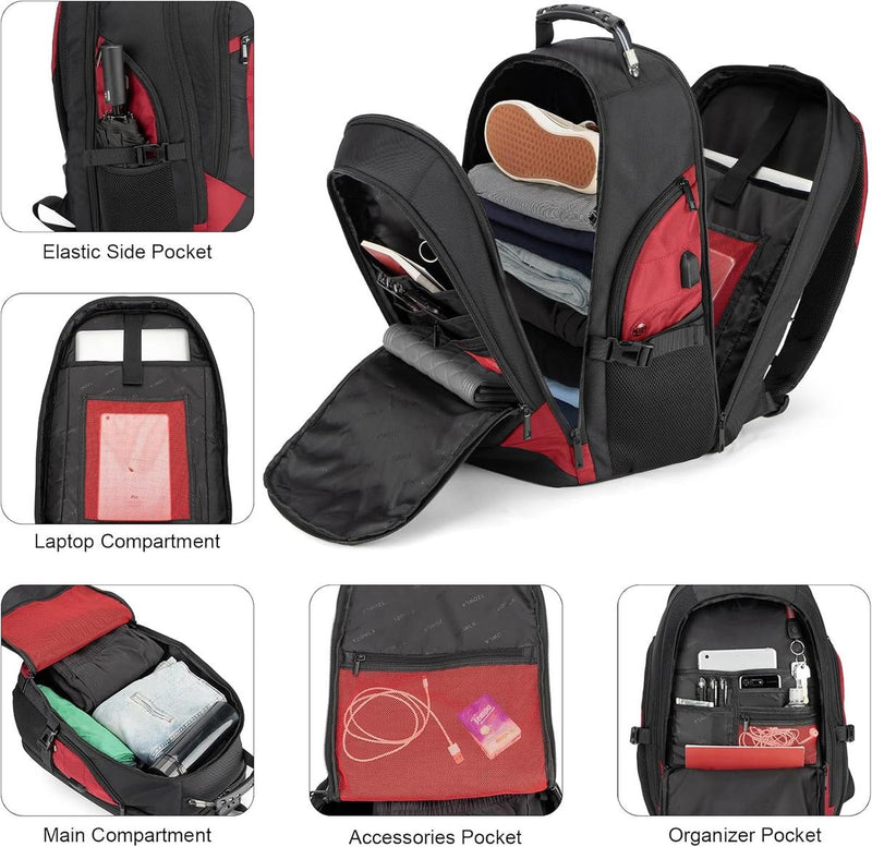 Waterproof Anti-Theft Laptop Backpack With USB Port For 17.3&quot; Laptops